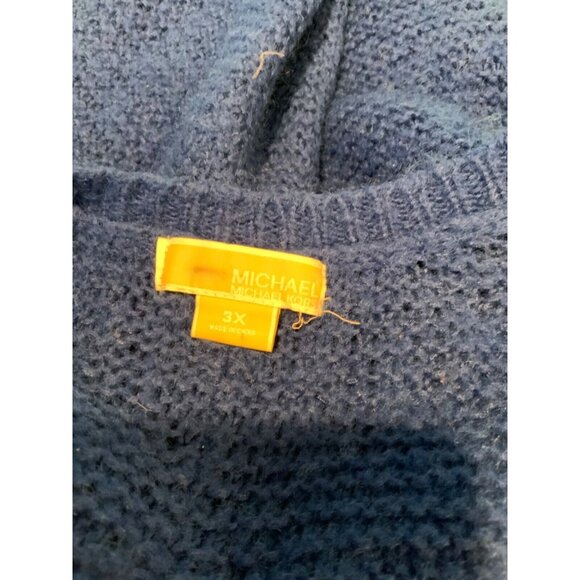 Michael Kors Blue Wool V-Neck Sweater, Size 3X - Picture 5 of 5